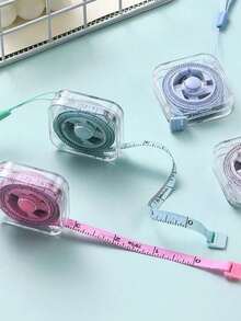 1 pieza Cinta métrica mini suave de 2M/6Ft con bloqueo retráctil, escala clara en CM e Inch, perfecta para costura y uso doméstico diario, ideal para medir la cintura, el busto y la altura, fácil de guardar con estuche transparente de limpieza y anillo colgante, gran regalo para familia, amigos, sastres y amantes de la artesanía - Cinta métrica transparente - Ver 12