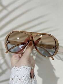 1PC New Vintage Design Oversized Square Glasses, High-End Street Style Party Festival Everyday Casual Eyewear Beach Accessories For Women Glasses Shades For Summer Beach Vacation,Outdoor,Travel - 1 cái - Xem 5