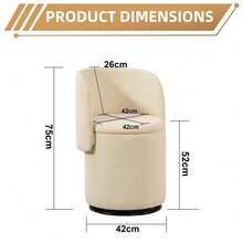 Living Room Chairs - Beige Corduroy - View 4