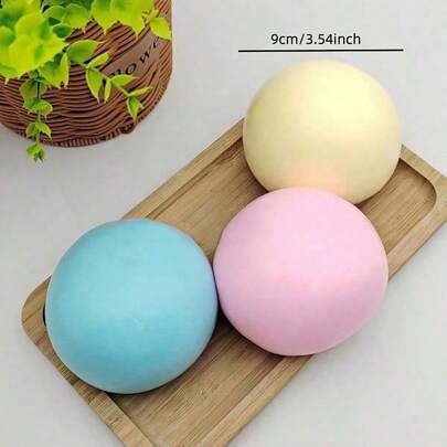 1pc Random Color Large Size Slow Rebound Stress Ball, Extra Large Liquid Cheese Ball, Slow Rebound Pressure Relief Tool, Silent Stress Relief Toy, Relieve Anxiety, Hand Therapy Squeeze Ball, Sensory Toys, Squishy Toys, Needo, Fidget Toys, Squishies, Stress Toys