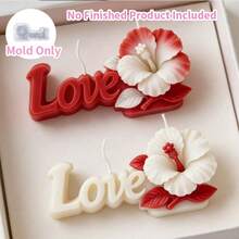 三维字母相扑花蜡烛硅胶模具 DIY 胶水涂抹模具 香薰蜡烛石膏模具 - A - 查看 2