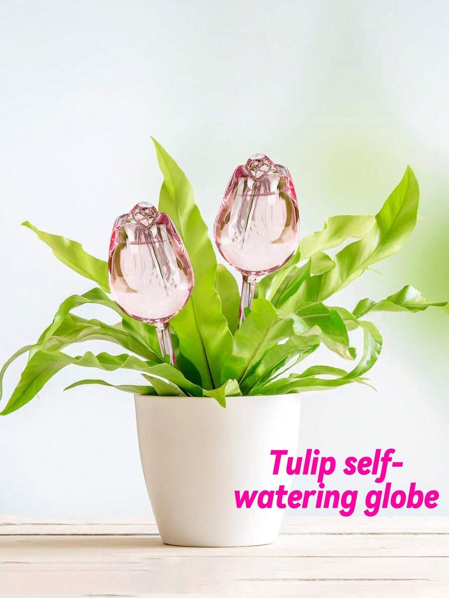 Bộ 1/2/4 củ hoa tulip tưới tự động, thiết bị tưới tự động trong nhà/ngoài trời, chậu cây phân phối nước tự động, thiết bị tưới tự động trong nhà, thiết bị tưới cây, củ tưới cây trong nhà/ngoài trời, thiết kế hoa trong suốt