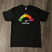 Funny Casual Short Sleeve T-Shirt/T-Shirt Made Of Thick Cotton With High/Low Cortisol H5M4 - 黑色低皮質醇襯衫 - 查看 3