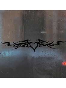 1张心形翅膀汽车保险杠贴纸，后挡风玻璃贴纸，可爱Y2K复古风格乙烯基贴纸，适用于轿车、卡车 - A - 查看 12