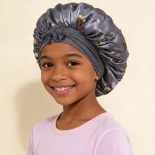 Awegeo 可爱缎面蝴蝶结儿童睡帽 - 透气、保护头发、可调节 - 彩色 - 查看 11