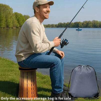 Portable Folding Outdoor Chair/Stool With Storage Bag - Lightweight And Compact, Suitable For Fishing, Camping, BBQ, Picnic And More. Includes A Lightweight Portable Chair Cover Bag (Chair Cover Not Included), Suitable For Daily Use, Travel And Outdoor Activities