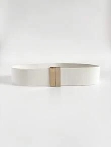 1条弹力腰带，性感复古优雅派对配饰，宽金属扣腰带，时尚百搭外套、衬衫、连衣裙，适合日常、工作、派对、约会、假日等场合。 - 黑色 - 查看 3