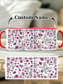 1pc 11oz/15oz Custom Mother's Day Name Mug, Personalized Coffee Cup With Printed Name. The Wrap-Around Pattern On The Mug Can Be Customized With Up To 8 Children Holding Their Mother's Hand. This Mother-Themed Mug With Floral Elements Is An Ideal Gift For Mom And A Unique, Thoughtful Present - 款式3 - 查看 36