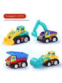 3/6/12pcs Set Cartoon Stickers Mini Construction Vehicles - Plastic Trucks & Cars, Friendly Expressions, Easy To Disassemble - Ideal For Birthday, Christmas, Holiday Gifts, Classroom Rewards, Fun Design, Exquisite Craftsmanship [Random Colors & Styles] - Multicolor - View 6