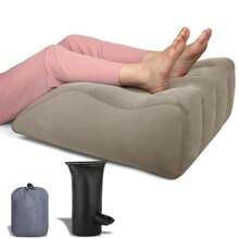 Almohada de elevación de pierna de bisonte resistente almohada inflable de cuña para dormir almohadas de piernas para dormir almohada portátil para hinchazón después de la cirugía - gris - Ver 7