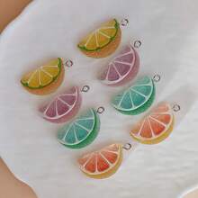 5/10pcs Cute Colorful Lemon Resin Pendant, Minimalist Small Fruit Charm DIY Jewelry Making Accessories - Random Color - Multicolor - View 6