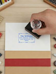Custom Address Stamp, Elegant Minimalist Style Return Address Stamp For Envelopes Invitations Wedding Cards, Personalized Name Signature Stamp For Home Office Mail Use, Customized Design Gift For Wedding Anniversary Housewarming Holiday - Style a - View 6