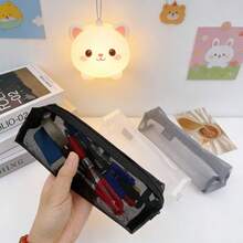 1 hộp đựng bút lưới trong suốt tối giản, dung tích lớn, thích hợp đựng bút bi, bút ký bài kiểm tra, bút bi và các vật dụng văn phòng phẩm khác cho học sinh, đồ dùng học tập, quà tặng nhỏ mùa tựu trường - Nhiều màu - Xem 3