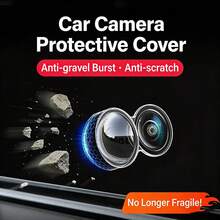 Kit de protector de lente de cámara de coche transparente, protector universal de 360° para cámara frontal del parachoques, cubierta protectora de lente de PC - A - Ver 2