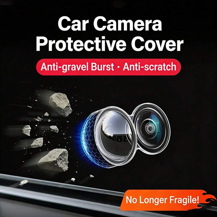 Kit de protector de lente de cámara de coche transparente, protector universal de 360° para cámara frontal del parachoques, cubierta protectora de lente de PC