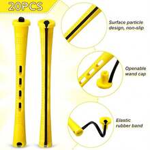 20pcs Electric Curling Iron Set - 4 Sizes Curling Wands - Easy To Create Natural Wavy Curls - Suitable For DIY Hairstyling, Applicable For Long, Medium And Short Hair, Essential For Salon, Beauty Travel, Back To School And Vacation - Yellow - View 8