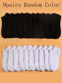 20 đôi tất thể thao thông thường cho nữ, tất ngắn thời trang tối giản thấm hút mồ hôi thoáng khí cho thể thao ngoài trời, phong cách cặp đôi unisex - Đen và trắng - Xem 11