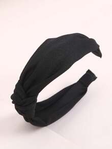 Plain Cotton Headband, Suitable For Daily Wear - Black - View 2