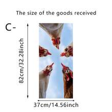 1/6pcs Funny Animal Trash Can Sticker Self Adhesive Chicken Cat Monkey Pattern Decal For Outdoor Bin Kitchen Dustbin Decor Waterproof - Trash Can Stickers - View 15