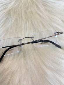 Rimless Eyeglass Frame LQ50028 | Titanium Memory Foam | Extremely Lightweight | For Men And Women | Vintage Anti-Fatigue - Silver - View 3
