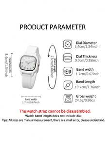 6/5 piezas, Nuevo reloj electrónico de moda simple y elegante con puntero cuadrado, adecuado para que las mujeres lo usen con joyas de mariposa como collares, pulseras, aretes, anillos, perfecto para fiestas, reuniones, cumpleaños, festivales, también un regalo ideal para amigos, madres, novias en el Día de la Madre, temporada de regreso a clases, temporada de bodas - Multicolor - Ver 9