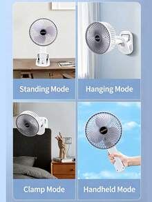 新款三合一手持风扇，可夹在桌面上使用，便携式USB多功能夹式风扇，适用于户外旅行、化妆、居家、办公、露营等场合。 - 掛脖風扇 - 查看 4