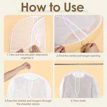 25 fundas de ropa para colgar ropa fundas de hombro antipolvo fundas de plástico para colgar ropa ropa de clóset playera traje chamarra chamarra vestido 24 x 18 pulgadas - Transparente - Ver 4