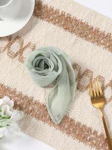Pleated Table Flags, Foldable Table Flags, Green Tablecloths, Party Supplies, Birthday Gifts, Birthday Decorations, Wedding Sheer Burgundy Sheer, Party Dining Table Center Decor Flags, Party Decorations, Wedding Favors, Tablecloths, Wedding Gifts, Kitchen Tablecloths, Versatile For Various Parties, Weddings, Bridal Showers, Birthdays, Baby Showers, New Year, Etc. - màu xanh lá - Xem 8