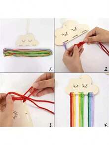 1pc Cute Cloud Shaped Rope Hair Accessory Organizer, Minimalist Home Decor Hair Clip Holder - Multicolor - View 5