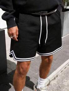 Shorts de basket-ball sport décontracté en maille pour hommes, shorts extérieurs à séchage rapide et élastique à la mode pour hommes et femmes - Noir - Voir 3