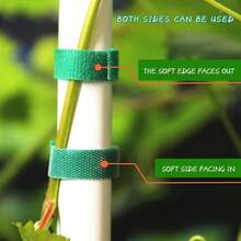 2pcs Green Plant Ties, Specially Designed For Fixing Climbing Plants, Cables And Bundling Items. Reusable Plant Fixing Straps - A - View 8