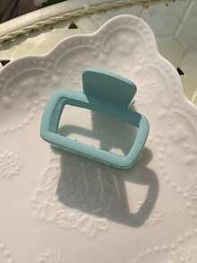 4 件/1 件女士中紫色、粉色、白色、蓝色 5 厘米/1.97 英寸方形轻质塑料发夹，时尚百搭优雅简约纯色发夹配饰适合日常外出、休闲、派对、通勤、度假、洗脸、淋浴、化妆、搭配衣服、发饰发夹发夹发夹发夹，爪夹秋冬女士发饰 - 彩色 - 查看 10