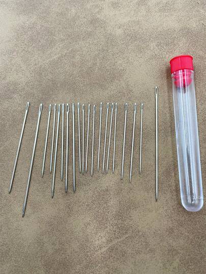 Bộ 20 kim may kèm lọ đựng, bộ kim may đa năng nhiều kích cỡ, dụng cụ sửa chữa quần áo tiện dụng, may vá khi đi du lịch, sửa chữa đồ dùng gia đình hàng ngày, thủ công mỹ nghệ và chỉnh sửa trang phục.