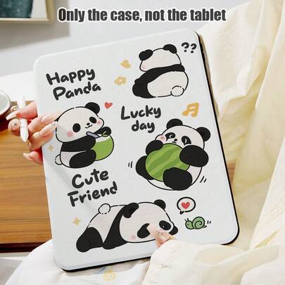 1pc Panda, Music Note, Heart, Snail Pattern PU Leather Flip Cover Case With 360 Degree Rotating Stand And Pen Slot, Auto Sleep/Wake Function, Suitable For Popular /Apple///Honor/// Models, Great Gift For Back To School, Valentine's Day, Holidays