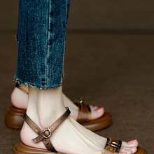 Women Flat Sandals - Brown - View 11