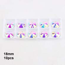 玻璃水晶,AB彩,各种形状,手工闪亮水晶缝纫,手工水晶水钻装饰珠,平底穿孔宝石,DIY配件,缝纫宝石,水钻,用于装饰衣服、连衣裙、包包、鞋子、胸针、耳环、手工艺品。 - 彩色 - 查看 46