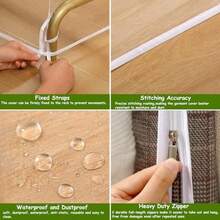 Funda para perchero funda transparente de PEVA a prueba de polvo con 2 cremalleras duraderas funda para perchero que se adapta sobre estante para vestidos trajes abrigos S/47 x 20 x 60 pulgadas - Transparente - Ver 4
