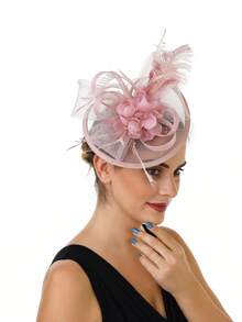 Mũ đội đầu bằng vải organza dành cho nữ, thích hợp cho nhà thờ, tiệc cưới, tiệc trà, mùa hè. - A - Xem 17