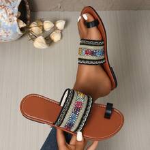 新款女士沙滩人字拖 - 黑色 - 查看 14