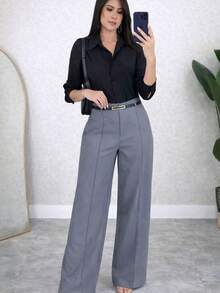Women Pants - 灰色 - 查看 3