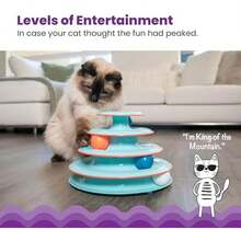 Catstages Chase Meowtain 4-Tier Interactive Cat Track Toy – 4 Spinning Balls, Non-Slip Base, Ideal For Indoor Cats, Blue - 追逐喵星人賽道塔 - 查看 2