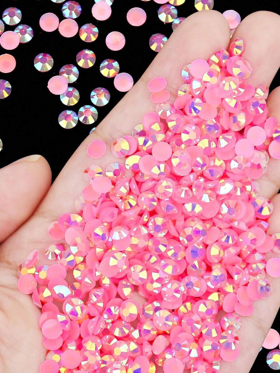 2000/800/400 viên/gói Đá giả móng tay bằng nhựa, 2mm-6mm, màu hồng AB, mặt phẳng, thích hợp cho đồ thủ công DIY, nghệ thuật làm móng, trang trí móng, phụ kiện móng, ốp điện thoại, giày dép, quần áo, trang trí thủ công, đá quý móng tay, vật tư làm móng, trang sức móng tay.