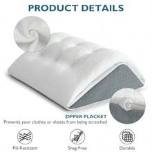 Shinnwa - Almohada de cuña de rodilla patentada convertible para dormir en la espalda almohada triangular de espuma viscoelástica de doble capa para piernas después de la cirugía soporte de rodilla - Blanco - Ver 6