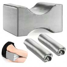 2 fundas de almohada de satén de repuesto para piernas de 10 x 8 x 6.3 pulgadas funda de almohada de rodilla para dormir de lado funda de almohada suave y transpirable para piernas y - gris - Ver 8