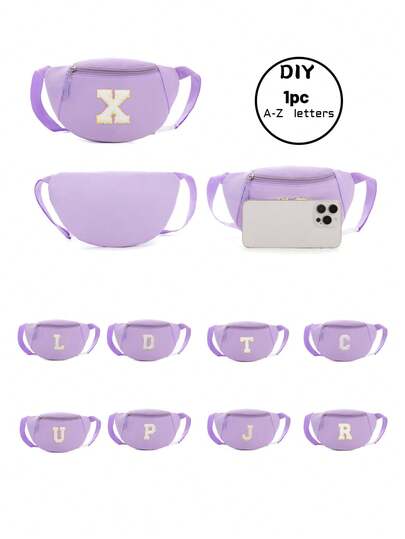 1个纯色胸包，休闲腰包，时尚斜挎腰包，糖果收纳袋，运动包，钱包，单肩包，简约轻便，带拉链和可调节肩带，适合日常、旅行、户外、购物。