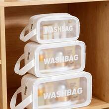 Túi đựng mỹ phẩm chống nước dành cho nữ, túi đựng đồ trang điểm dung tích lớn, túi xách tay du lịch đựng đồ dùng vệ sinh cá nhân. - trắng - Xem 6