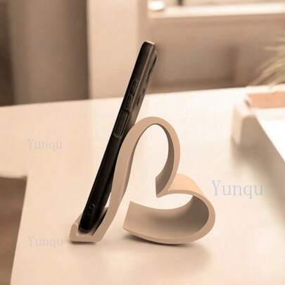 1个心形手机支架，3D打印通用手机/平板电脑支架，优雅多色桌面收纳架，适用于家居、办公室、派对装饰、情人节、圣诞节、新年、科技爱好者礼物，无需电源