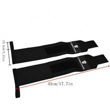 Gymreapers Professional Weightlifting Wrist Wraps With Heavy Duty Thumb Loops - Perfect For Powerlifting Competitions, Strength Training And Fitness - Black - View 2