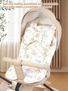 Blumen Baby Kinderwagen Kissen, Säuglings Autositz Einsatz - Umkehrbarer, universeller, atmungsaktiver und weicher Neugeborenen Sitzeinlage für Kinderwagen, Kinderwagen Sitzkissen Einlage für Neugeborene - Verschiedenfarbig - Übersicht 13