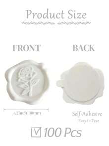 20/30/50/100 Piezas Pegatinas de Lacre de Cera, Pegatinas de Sellado de Sobres de Invitación de Boda, Pegatinas Autoadhesivas de Sellado de Sobres, Adecuadas para Bodas, Invitaciones, Sobres, Embalaje de Regalos, Navidad y Otras Ocasiones. - Blanco - Ver 21